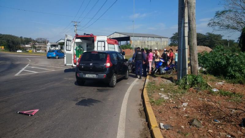 Acidente no trevo do Bom Jesus deixa mulher ferida
