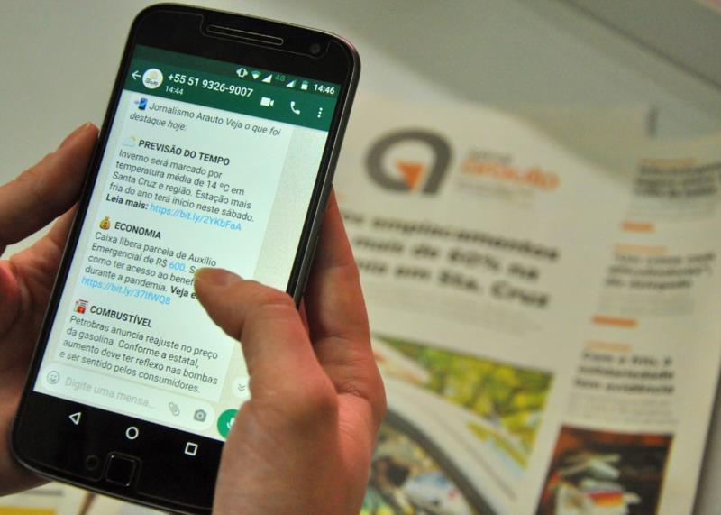 Saiba como se cadastrar para receber notícias do Grupo Arauto pelo WhatsApp