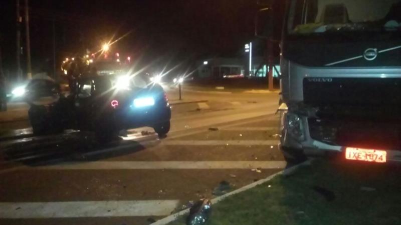 Mulher fica ferida em acidente no trevo de acesso a Venâncio Aires