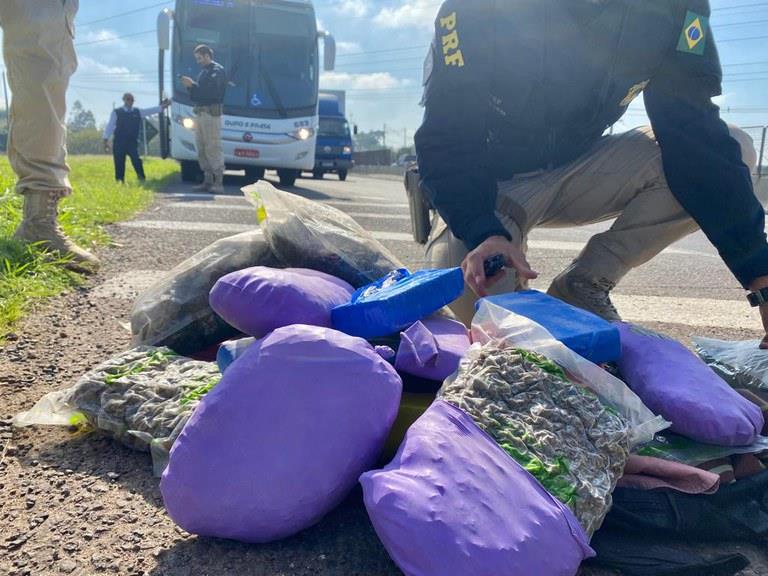 Traficante é preso na BR-386 com 17 kg de drogas embaladas a vácuo