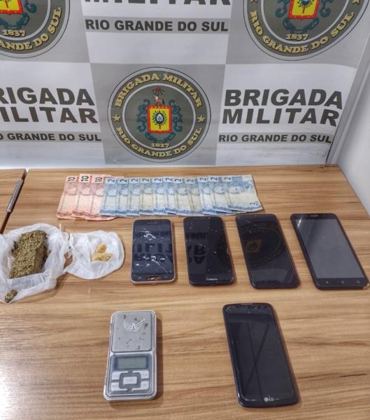 BM prende jovem com drogas, celulares e dinheiro em Venâncio Aires