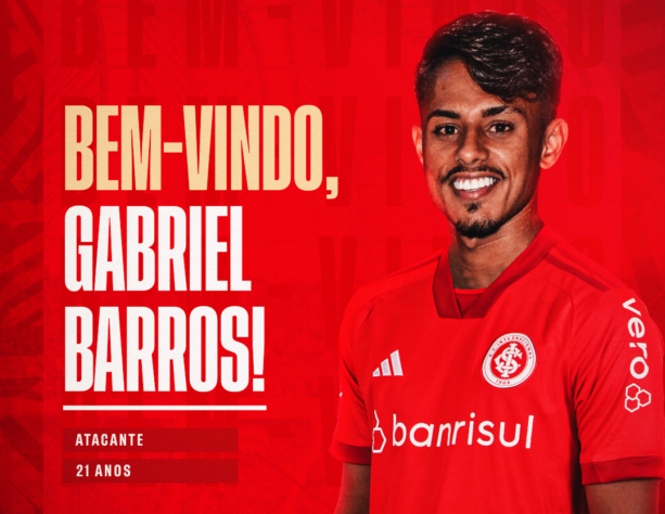 Inter anuncia a contratação do atacante Gabriel Barros