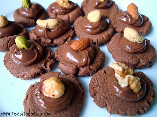 Cookies de chocolate com nutella