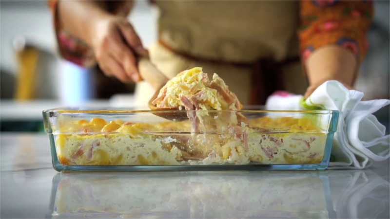 Macarrão de Forno com Presunto e Queijo