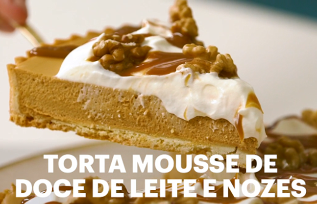 Torta Mousse de Doce de Leite e Nozes