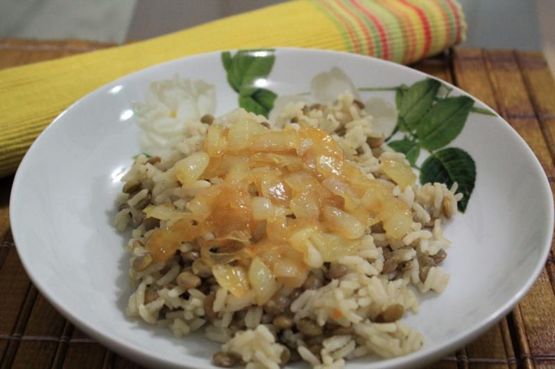 Mjadra – Arroz com Lentilha