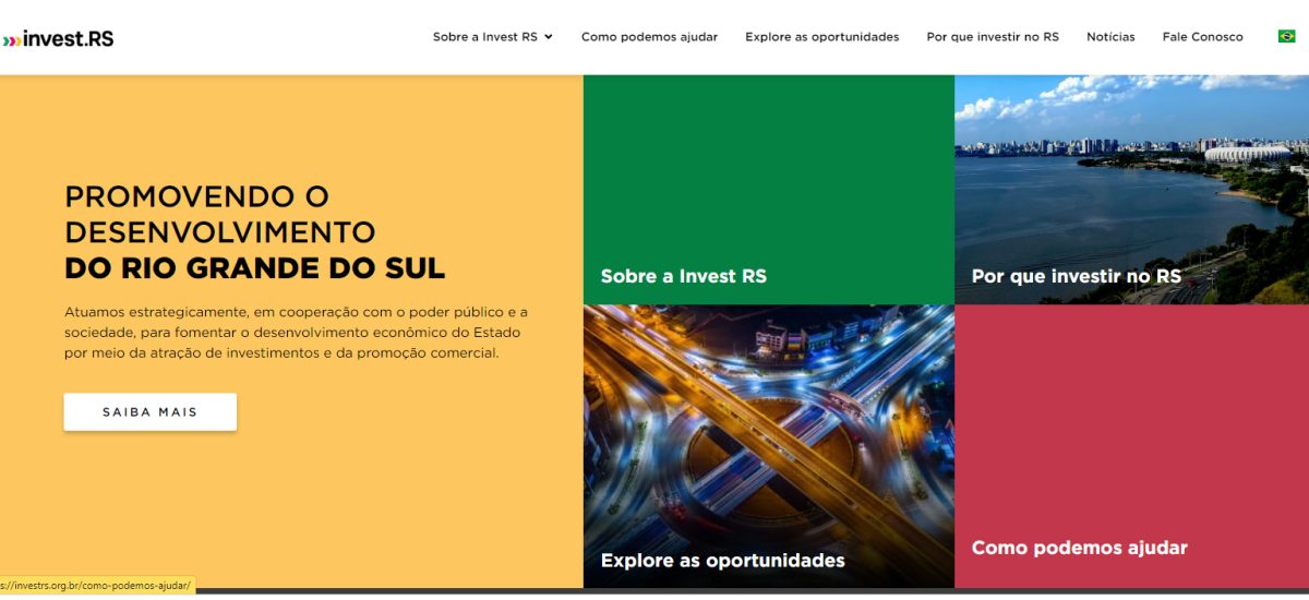 Invest RS lança site para atrair investimentos e promover o Estado