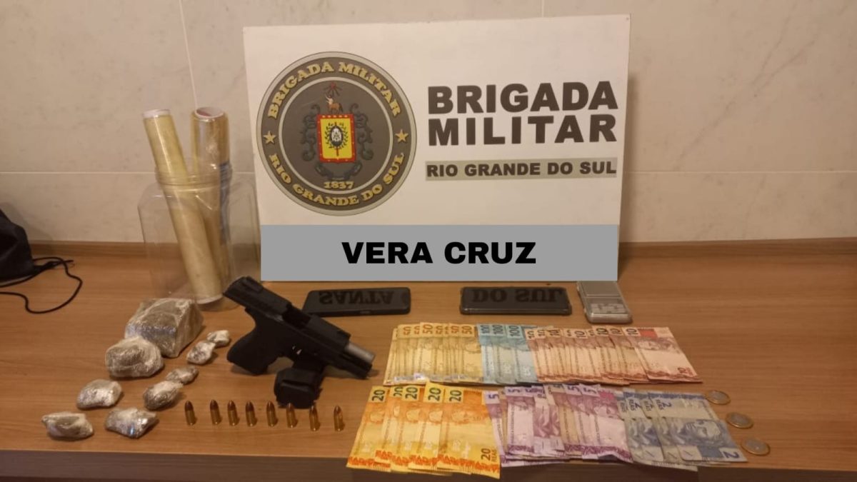 Homem é preso com droga, pistola e munições em Vera Cruz